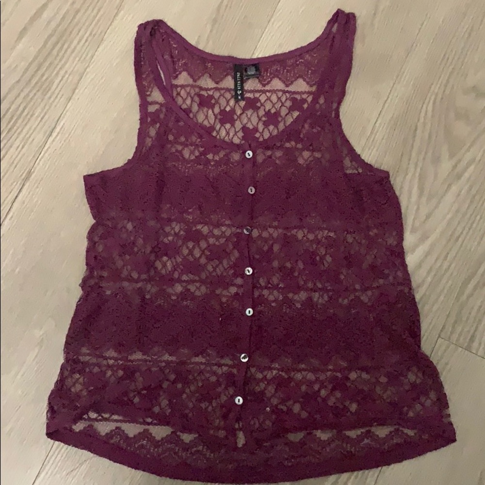Purple lace design Tank from Full Tilt